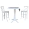 International Concepts Round 42, Round Pedestal Bar Height Table with 2 Bar Height Stools, White, 42 in W, 42 in L, Wood K08-42DP-27B-S6133-2 - alternate 2